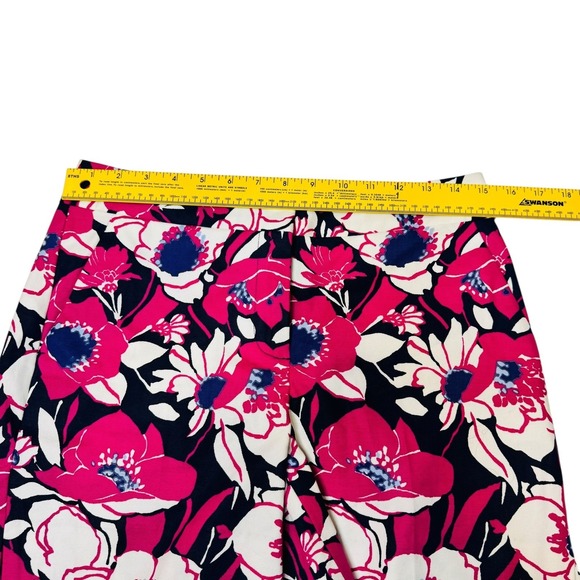 Talbots Womens 2 Pink Navy Floral Chino Shorts NWT Summer Preppy Poppy Print - Picture 3 of 8